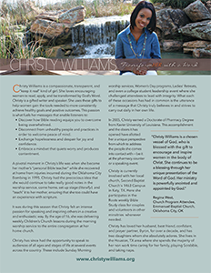 Christy Williams Bio Sheet