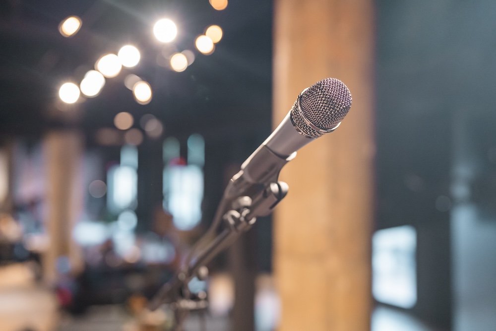 Microphone on Stage - Christy Williams Speaking